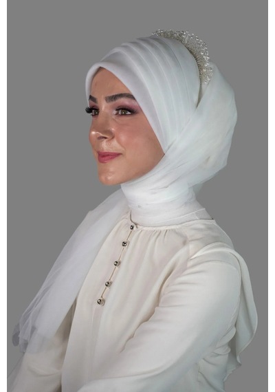 Beyaz Bohça Süsleme Tülü, Söz, Çeyiz, Nişan ,kapı ,doğum Günü Gelin Bride Parti Süsü 100x300cm Beyaz - 696884037