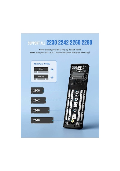 Sd1 M.2 Nvme Pcı-e Tool-free Ssd Disk Kutusu - 10gbps Yüksek Hızlı Usb 3.1 Gen2 Type-c Vidasız Alüminyum Harici Kutu Enclosure