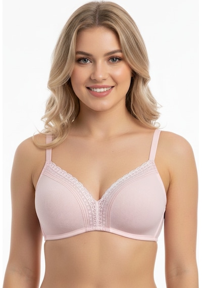 Bonbon Kadın Balensiz Jakarlı Soft Bra Sütyen Bb2103 Pembe