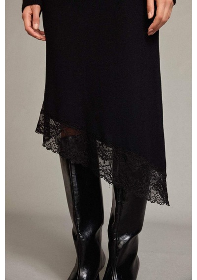 Defacto Slim Fit Dar Kesim Normal Bel Midi Etek G6622ax25wnbk81 Siyah-bk81