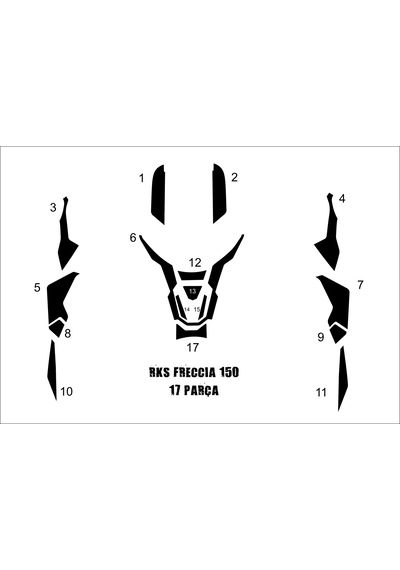 Rks Freccıa 150 Sticker 17 Parça Siyah