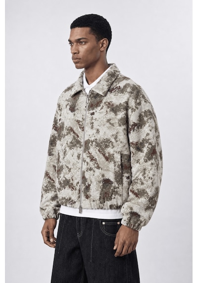 Respire Erkek Jakarlı Oversize Bomber Ceket Bej