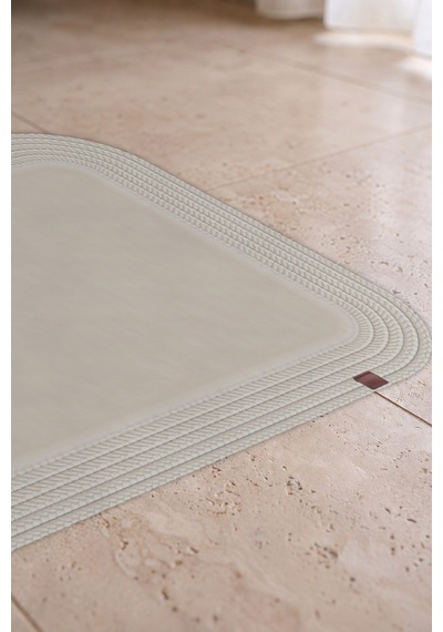 Banyo Paspası Takımı 70x110+50x70 Cm Düz Ekru & Krem