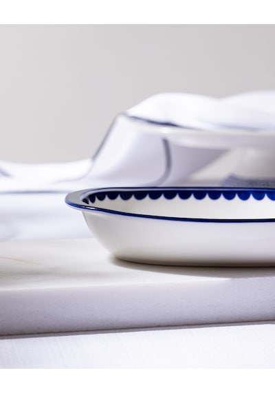 Madame Coco Reve Bleu Tierra Oval Tabak - 22 Cm - Mavi/beyaz 8684427225370 Çok Renkli
