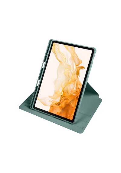 Galaxy Tab S7 Plus T970 Kılıf Zore Termik Kalem Bölmeli Dönebilen Standlı Kılıf Kapaklı Kılıf