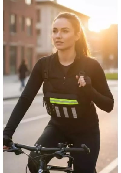 Seventeen Motosiklet Ve Bisiklet Kurye Reflektörlü Göğüs Çantası 4983 Siyah