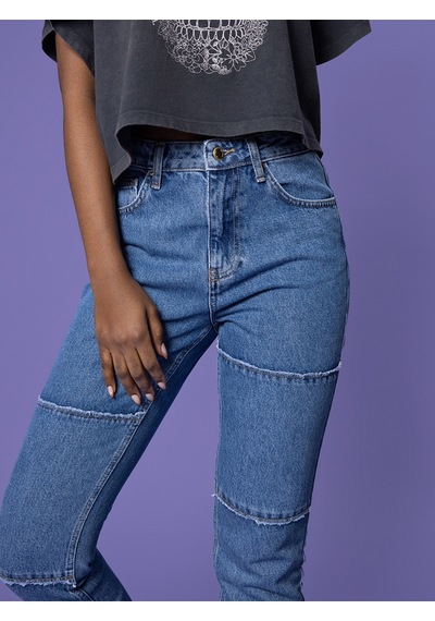 Mom Regular Fit Kadın Pantolon Mavi