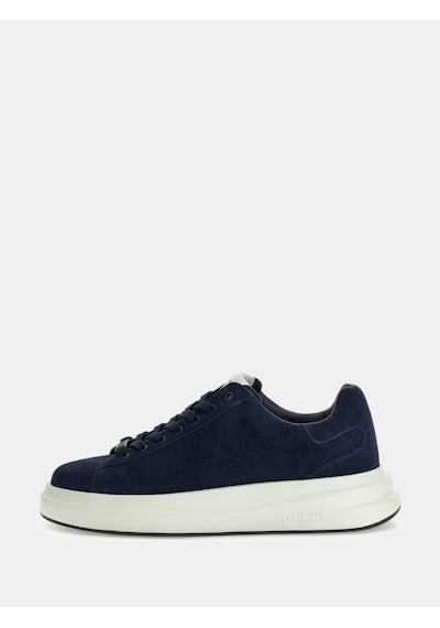 Guess Elba Hakiki Deri Erkek Sneaker Ayakkabı Fmtlbasue12 Mavi