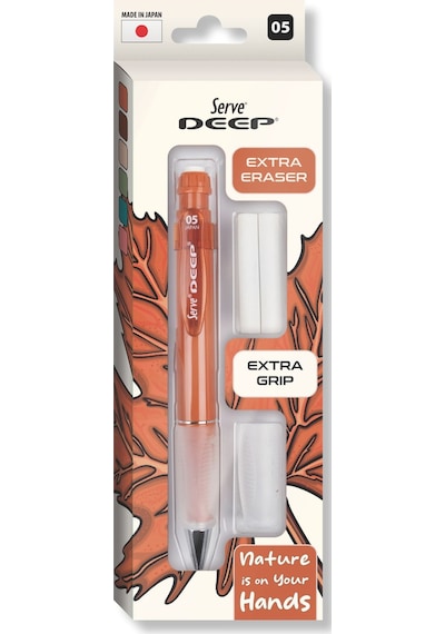 Serve Deep Versatil Kalem 05mm- Toprak Tonları - Yedekli Set Grip Ve Silgi Kiremit Kiremit