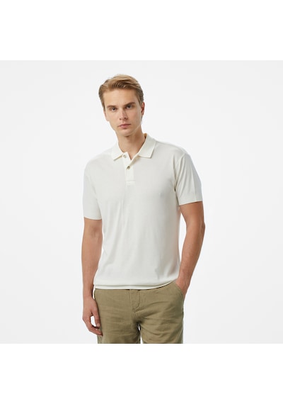 Nautica Erkek Ekru Classic Fit Polo Düz K55329t Krem