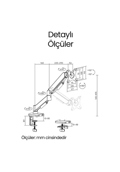 Tek Kollu Monitör Kolu Vesa Uyumlu Hareket Ayarlanabilir Monitör Standı 17-32" 9kg Kapasite Tutucu Tek Kollu Monitör Kolu Vesa Uyumlu Hareket Ayarlanabilir Monitör Standı 17-32" 9kg Kapasite Tutucu