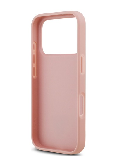 Apple Uyumlu iPhone 17 Pro Kılıf Guess Lisanslı Taşlı Arka Yüzey Üçgen Logolu Kapak Pembe