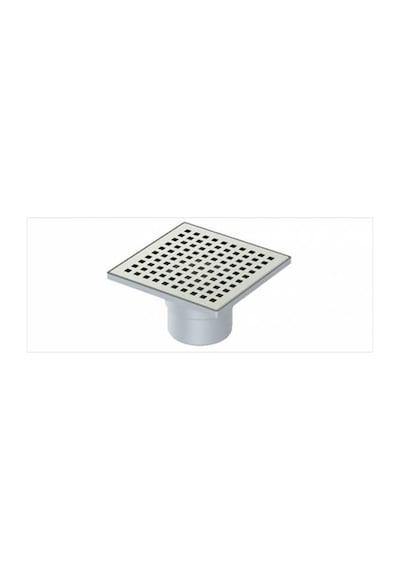 Paslanmaz Krom Izgaralı Süzgeç 15X15 Cm 70 Mm Alttan Çıkışlı