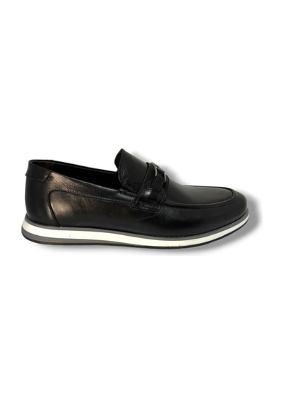 Castle Black Ac31330-1 Hakiki Deri Silikon Anatomik Taban Loafer Erkek Ayakkabı Siyah