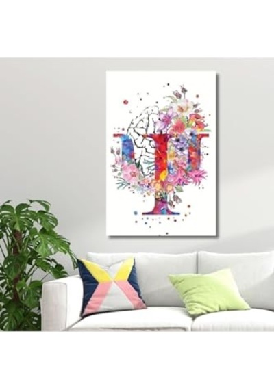 Dikey Kanvas Psikoloji Poliklinik Tablosu Psişe Sembolü 50 X 70 -