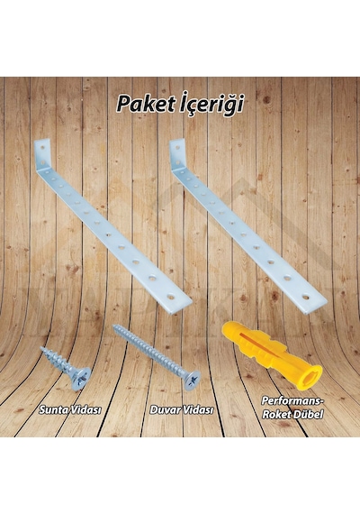 Deprem Dolap Sabitleme Aparatı Seti 4x24cm Uzun - Mobilya Portmanto Duvara Sabitleyici