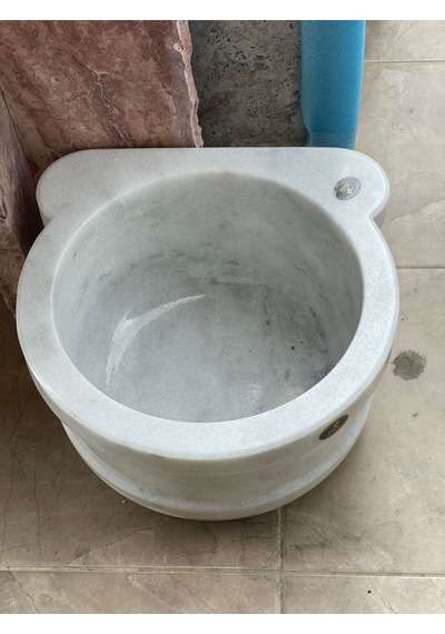 Beyaz Mermer Doğal Taş Hamam Kurnası Beyaz