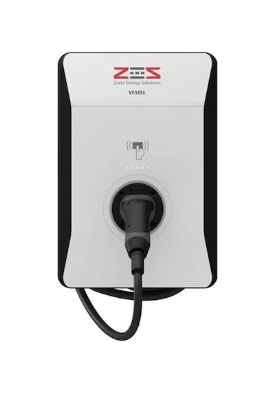 Zes Evc04 22 Kw 5 M. Kablolu Kare Kasa Elektrikli Araç Şarj İstasyonu