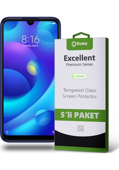 Xiaomi Mi Play ile Uyumlu Temperli Ekran Koruyucu Kırılmaz Cam Ekonomik 5'li Paket