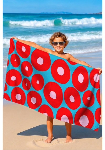 Modern Geometrik Desenli Plaj Havlusu - Soyut Pop Art Turkuaz Kırmızı Hızlı Kuruyan Mikrofiber Havlu Yağmur Kabuğu Modern Geometrik Desenli Plaj Havlusu - Soyut Pop Art Turkuaz Kırmızı Hızlı Kuruyan Mikrofiber Havlu Yağmur Kabuğu