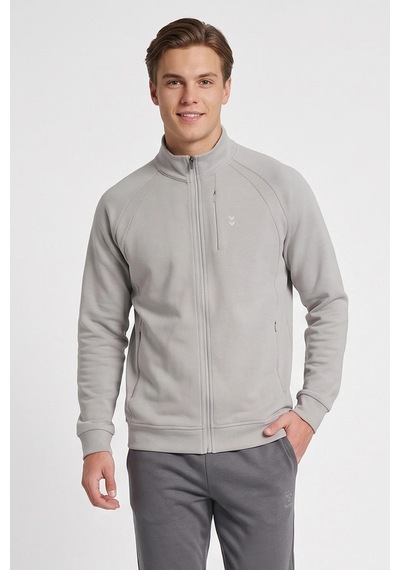 Hummel Pamuklu Dik Yaka Fermuarlı Sweat Erkek Sweat 922581-2521 Gri