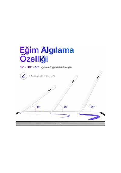 İpad Pro 13 M4 İle Uyumlu Notepen Gen3 Stylus Kalem Avuç İçi Algılama Eğim Destekli Beyaz