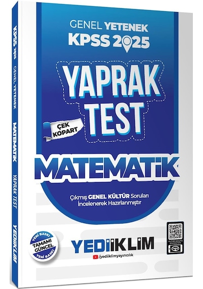 Yediiklim Yayınları 2025 Kpss Genel Yetenek Matematik Çek Kopart Yaprak Test