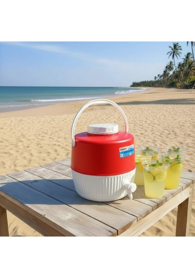 5 Lt Piknik Termos 1003 Super Picnic Cooler Jug -337 Kırmızı