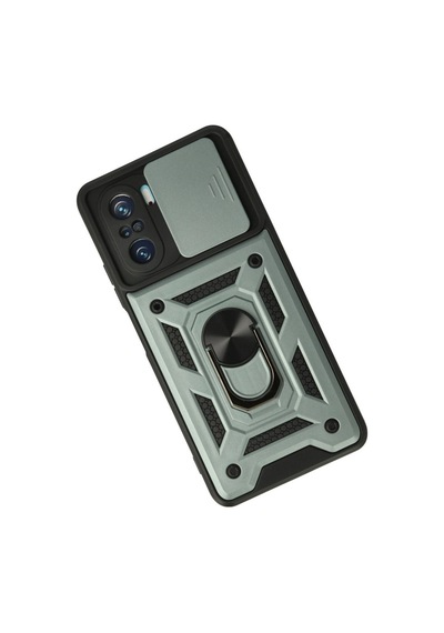 Xiaomi Poco F3 Kılıf Pars Lens Yüzüklü Silikon Yeşil