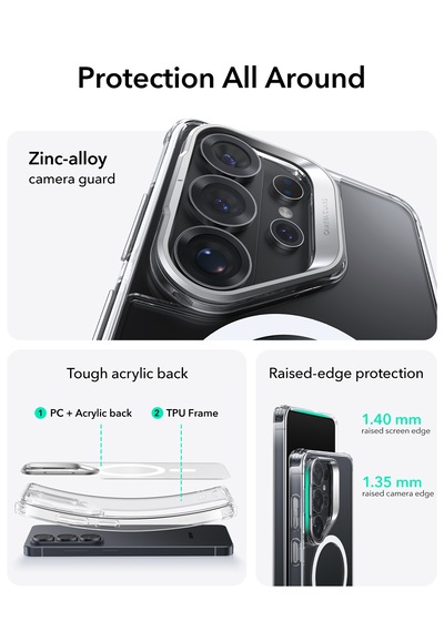 Samsung Galaxy Uyumlu  S26 Ultra Classic Hybrid Magsafe Standlı Kılıf Şeffaf