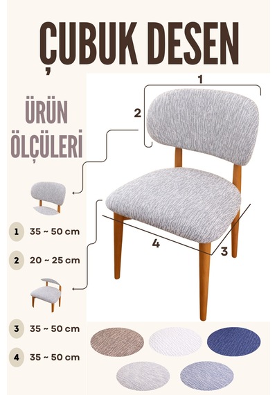 Elma Sandalye Kılıfı Çubuk Sandalye Kılıfı Yeni Model Sandalye Örtüsü Gri - 795765376 Gri
