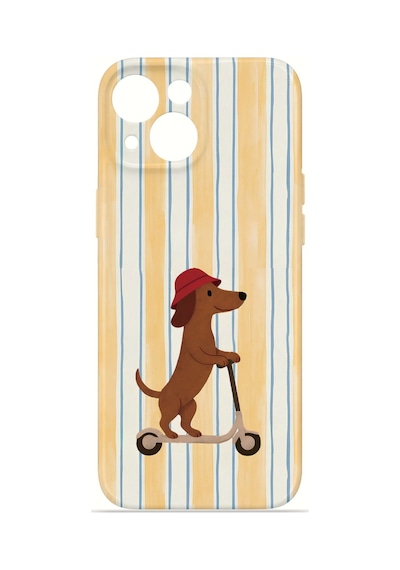 Apple iPhone Uyumlu 15 Vorian İnce Kamera Korumalı Mika Kılıf Dachshund Riviera Dachshund Riviera Mika
