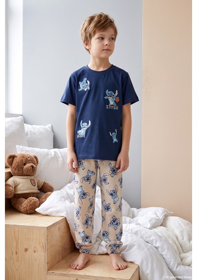 Remsa Erkek Çocuk Kısa Kol Penye Pijama Takımı 4301 Lacivert01 Lacivert