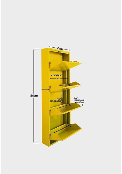 4'lü Metal Ayakkabılık - Sarı Diğer 4'lü Metal Ayakkabılık - Sarı Diğer