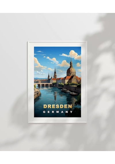 Çerçevesiz Poster Dresden Almanya Ufuk Çizgisi