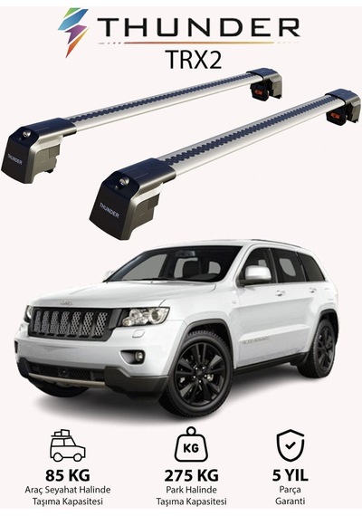 Jeep Grand Cherokee 2011-sonrası Trx2 Thunder Carrier Kilitli Ara Atkı Taşıyıcı Tavan Barı Siyah