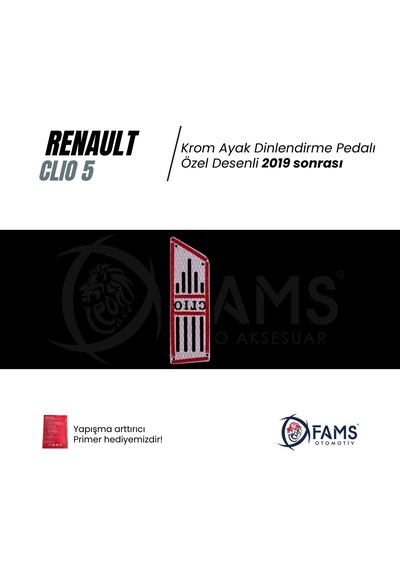 Renault Clio 5 2019 Özel Desenli Krom Ayak Dinlendirme Pedalı