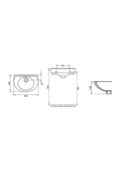 Turavit Oval Lavabo 28 x 45