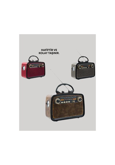 Taşınabilir Bluetooth Hoparlör Modern Teknoloji İle Nostaljik Radyo Deneyimi - Alkglb4217-9