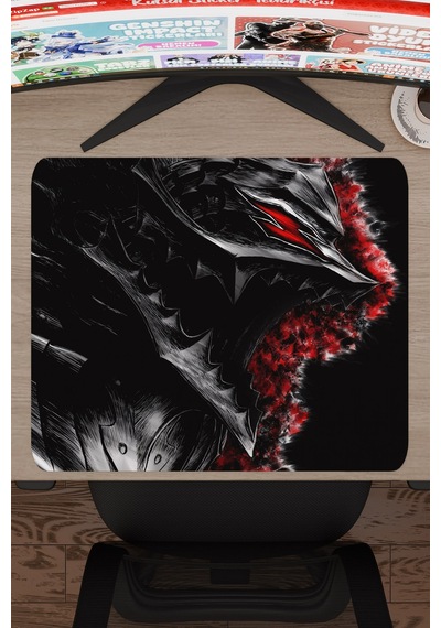 Berserk Kaymaz Dikişli Kauçuk Oyuncu Mousepad V4 - 48x40 Xl Gaming Mouse Pad Fare Altlığı