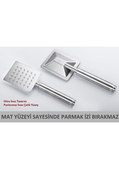 T-may Hill Sart Kare Duş Takımı Seti Krom Paslanmaz Krom