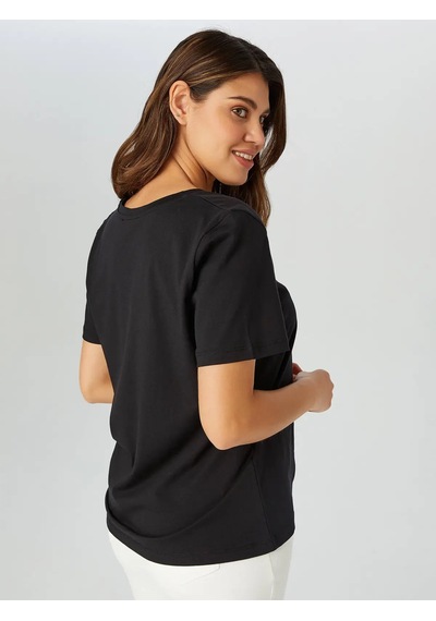 Faik Sönmez Kadın T-shirt 25yb00095 Siyah