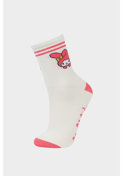 DeFacto Kız Çocuk Hello Kitty 3'lü Pamuklu Uzun Çorap F6704A8NSKR1