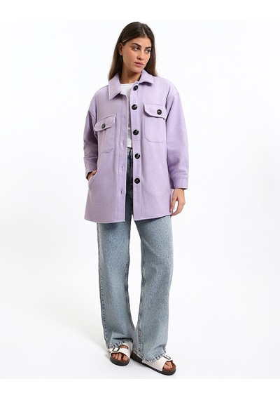 Lcw Vision Lila Oversize Kadın Gömlek Ceket