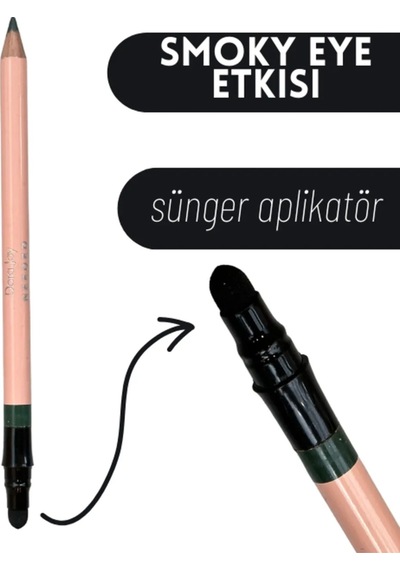 Dora Joy Smoky Sünger Aplikatörlü Göz Kalemi 03 Koyu Yeşil