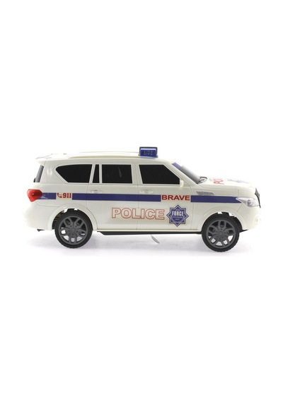 Sürtmeli Sesli Ve Işıklı Suv Polis Arabası Beyaz