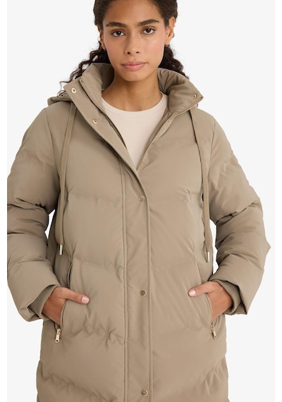 Defacto Regular Fit Kapüşonlu Fermuarlı Parka F2876AX25WN Kahve