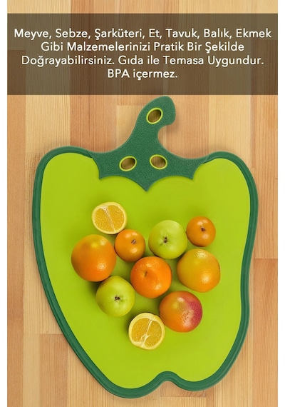 Dolma Biber Figürlü Kaydırmaz Kesme Tahtası Doğrama Panosu - Pyrz-768191 Çok Renkli