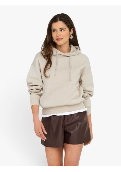 Only Onlbest Lıfe L/s Hood Swt Noos Kadın Gri Sweatshirt - 15338730