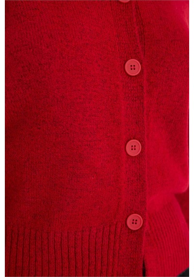Defacto Regular Fit Bisiklet Yaka Keçe Hırka G8056ax26sprd51 Kırmızı-rd51